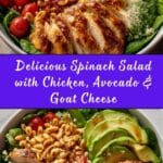 Spinach Salad with Chicken, Avocado and Goat Cheese Recipe