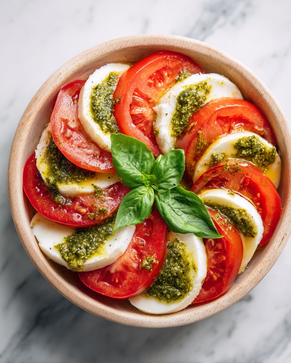 Caprese Salad with Pesto Dressing Recipe - Recipe Image
