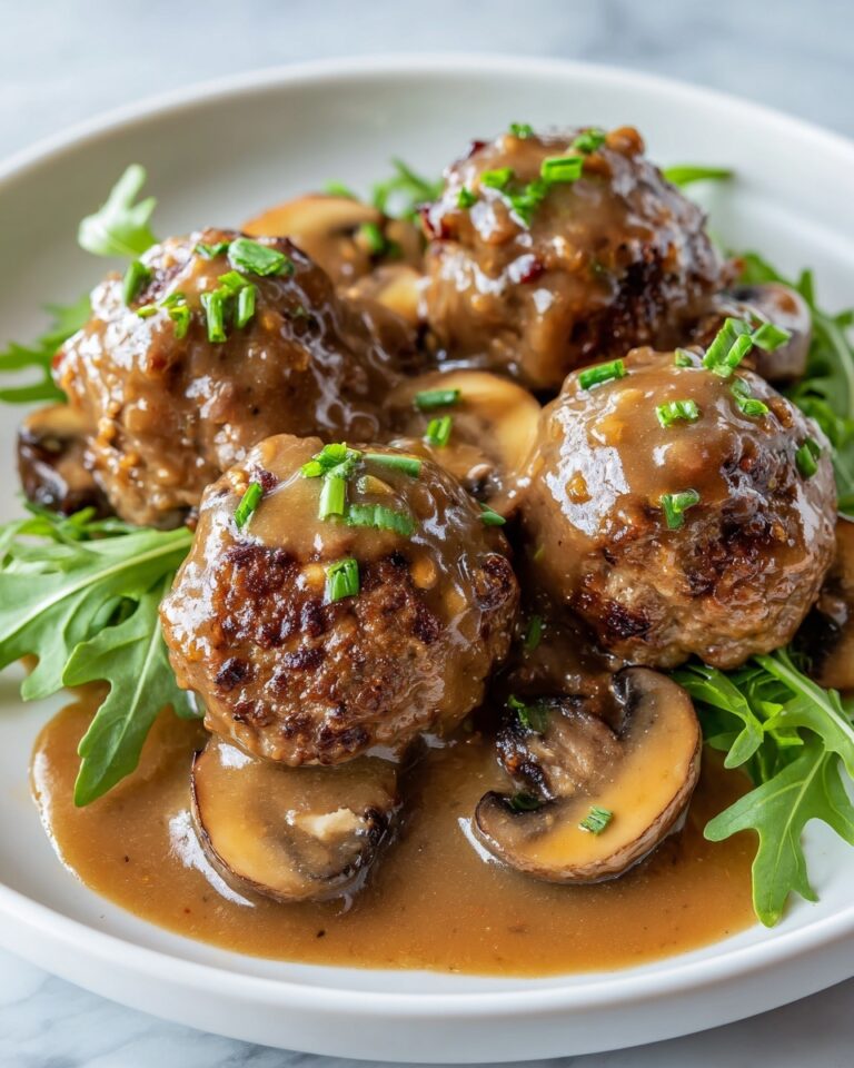 Salisbury Steak Meatballs with Mushroom Gravy Recipe