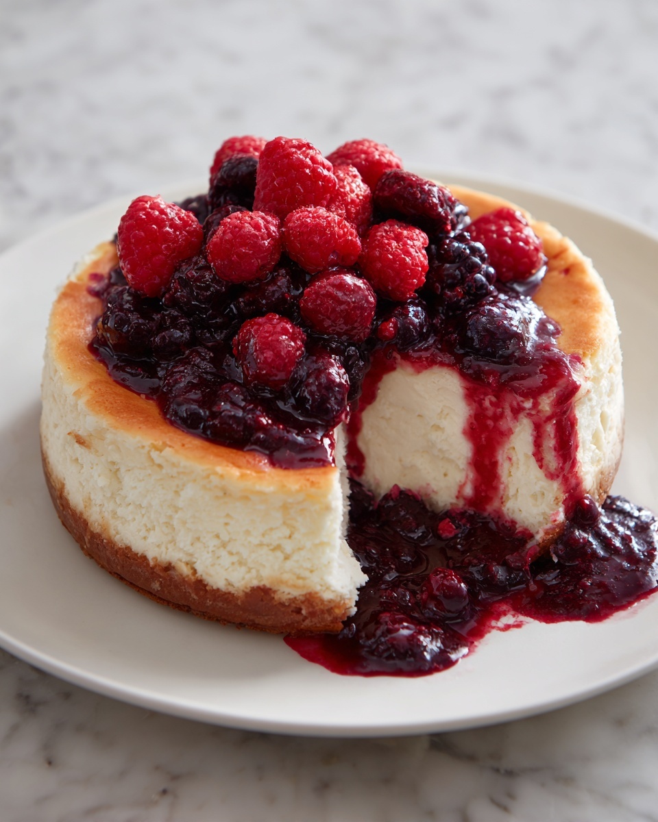 Vanilla Cake with Bumbleberry Sauce Recipe - Recipe Image