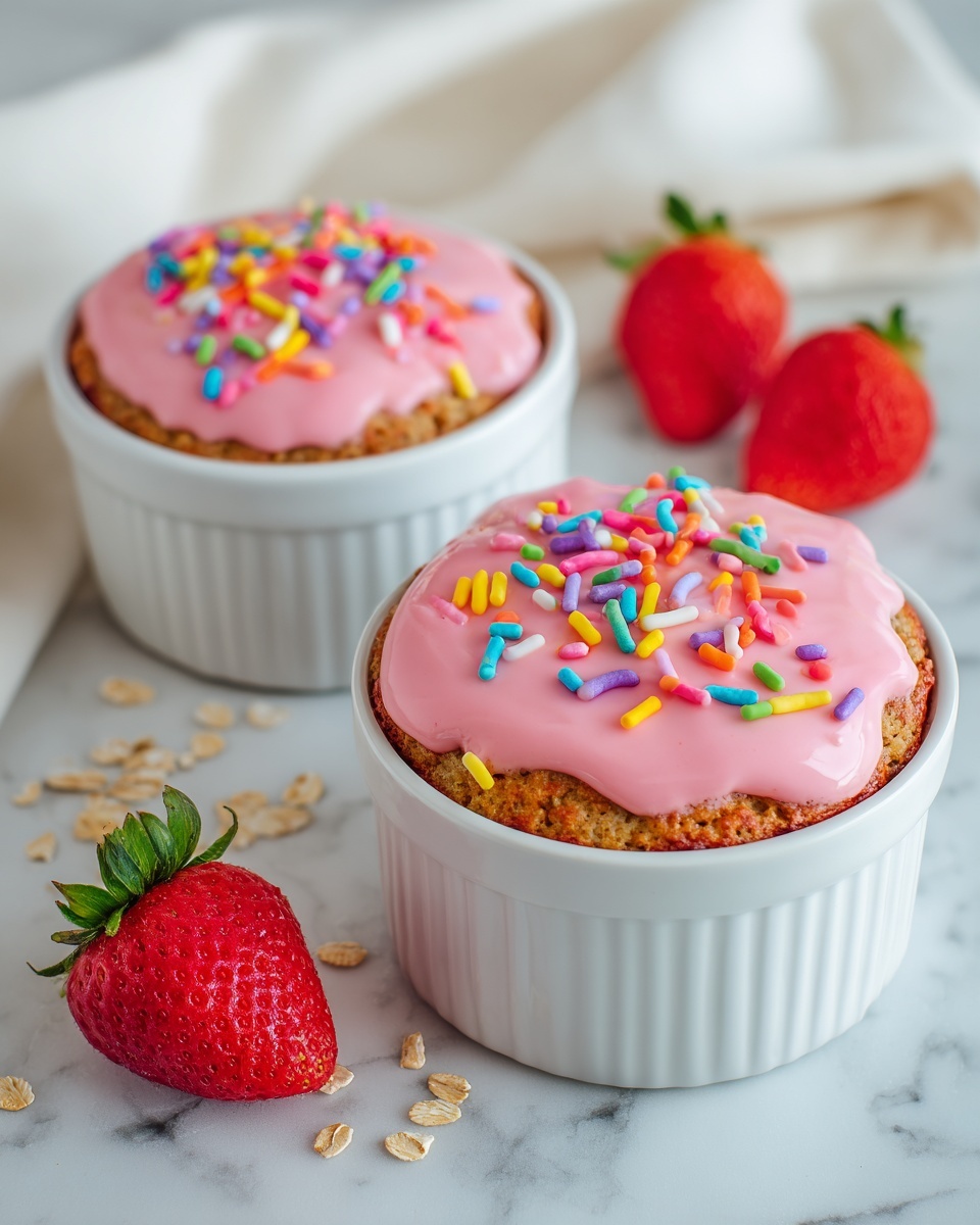 Strawberry Pop-Tart Protein Baked Oats Recipe - Recipe Image