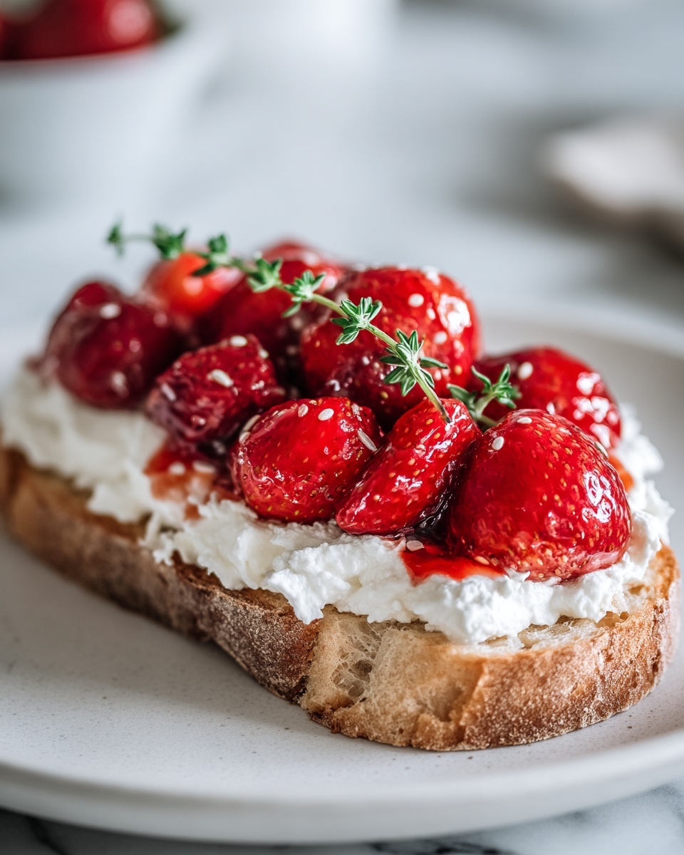 Roasted Strawberry Whipped Ricotta Toast Recipe - Recipe Image