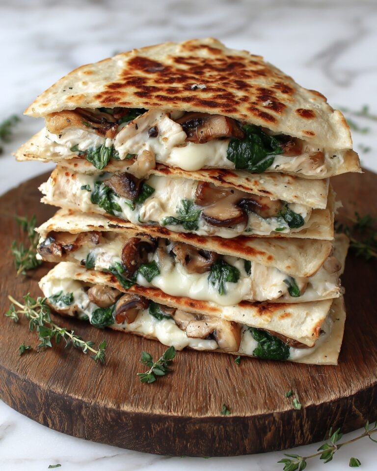 Baked Spinach Mushroom Quesadillas Recipe