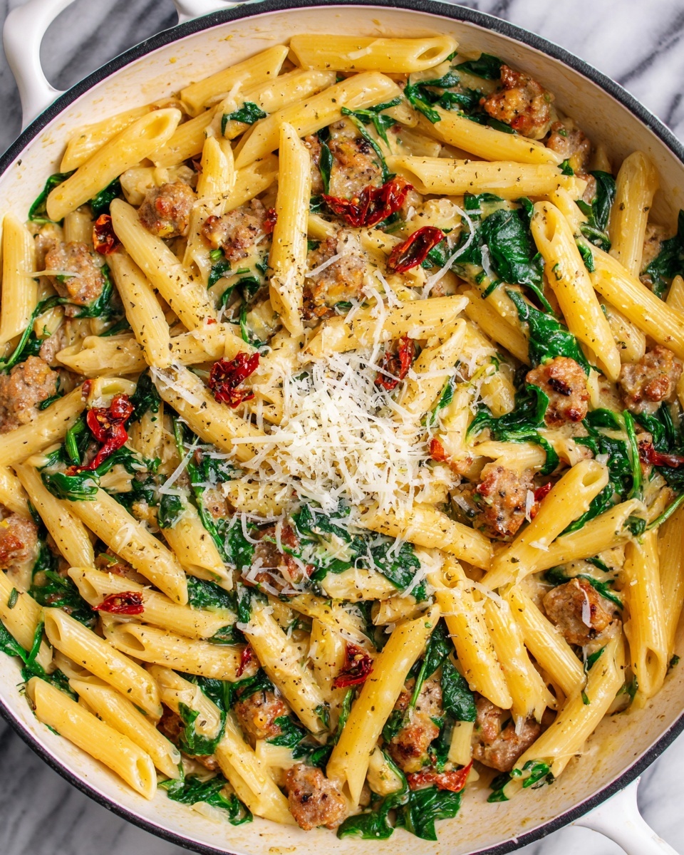 Creamy Tuscan Sausage Pasta Recipe - Recipe Image