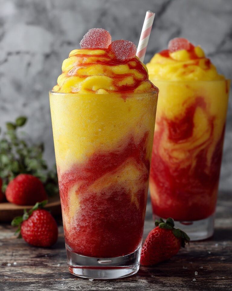 Fresh Pineapple Strawberry Swirled Slushies Recipe
