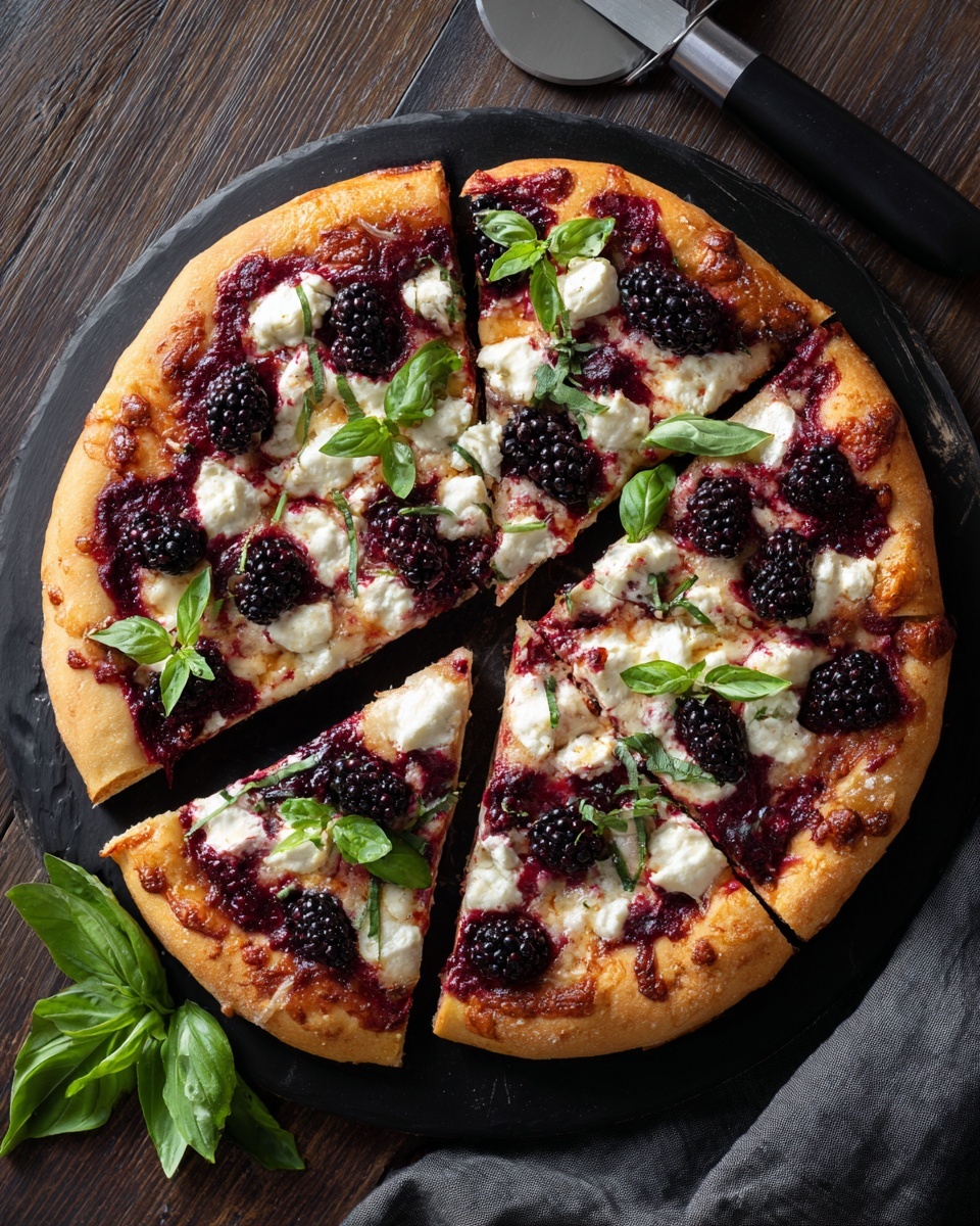 Blackberry Ricotta Pizza with Basil Recipe - Recipe Image