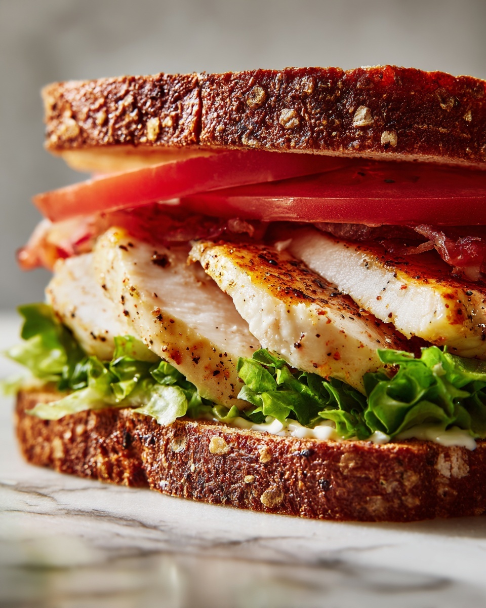 Garlic Butter Lettuce, Tomato & Grilled Chicken Sandwich Recipe - Recipe Image