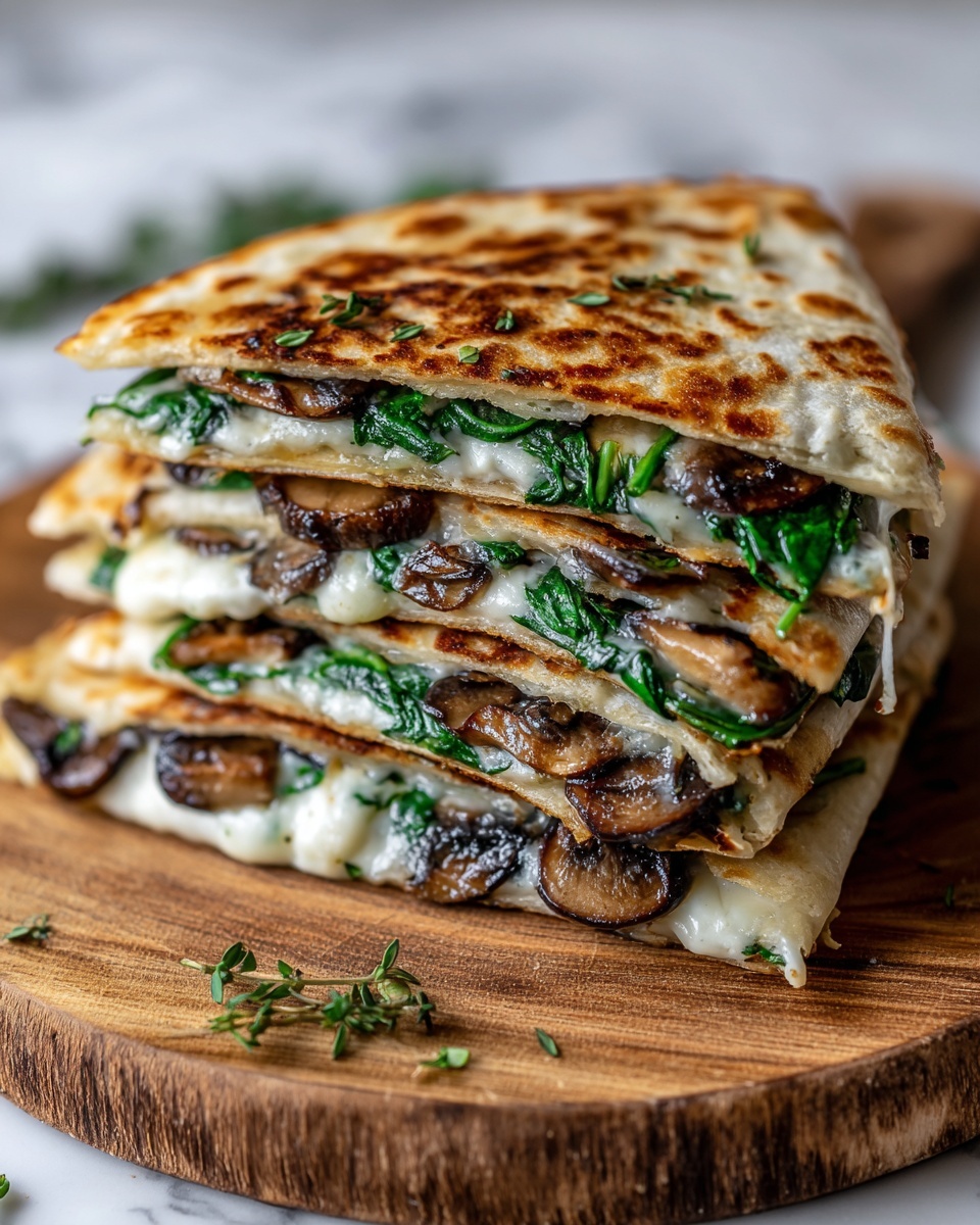 Baked Spinach Mushroom Quesadillas Recipe - Recipe Image