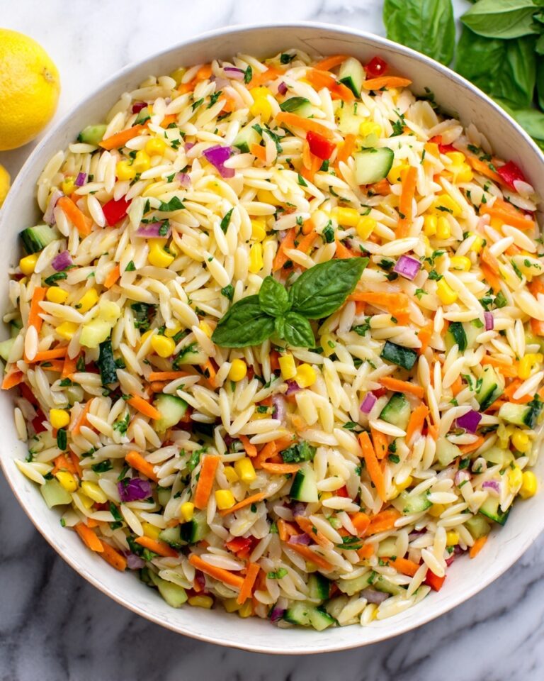 Lemony Rainbow Orzo Salad Recipe