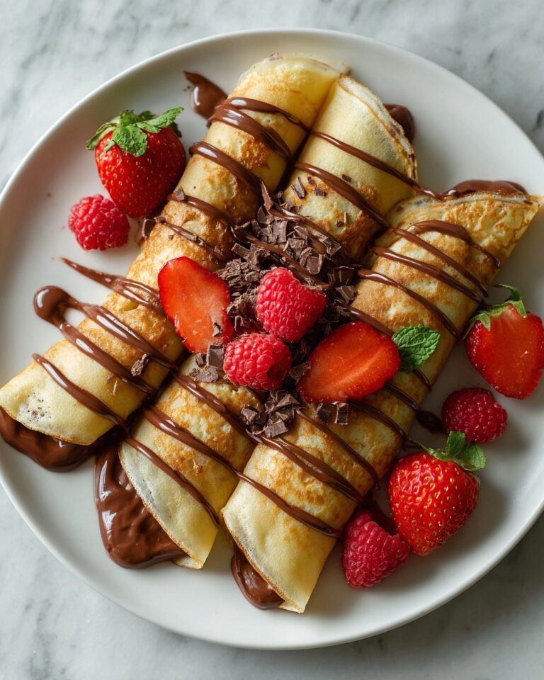 Handmade Chocolate-Filled Rolled Crêpes Recipe