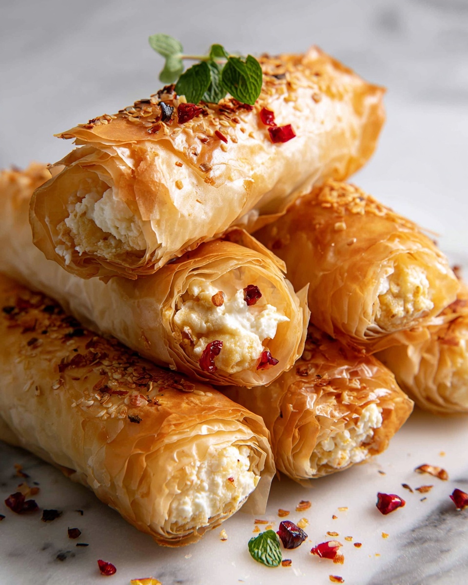 Oven Fried Feta Rolls with Chili Honey Recipe - Recipe Image