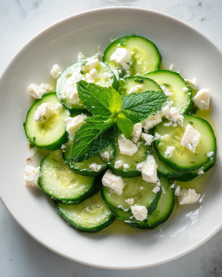 Cucumber Feta Salad: Crisp, Creamy & Bursting with Mediterranean Flavor Recipe