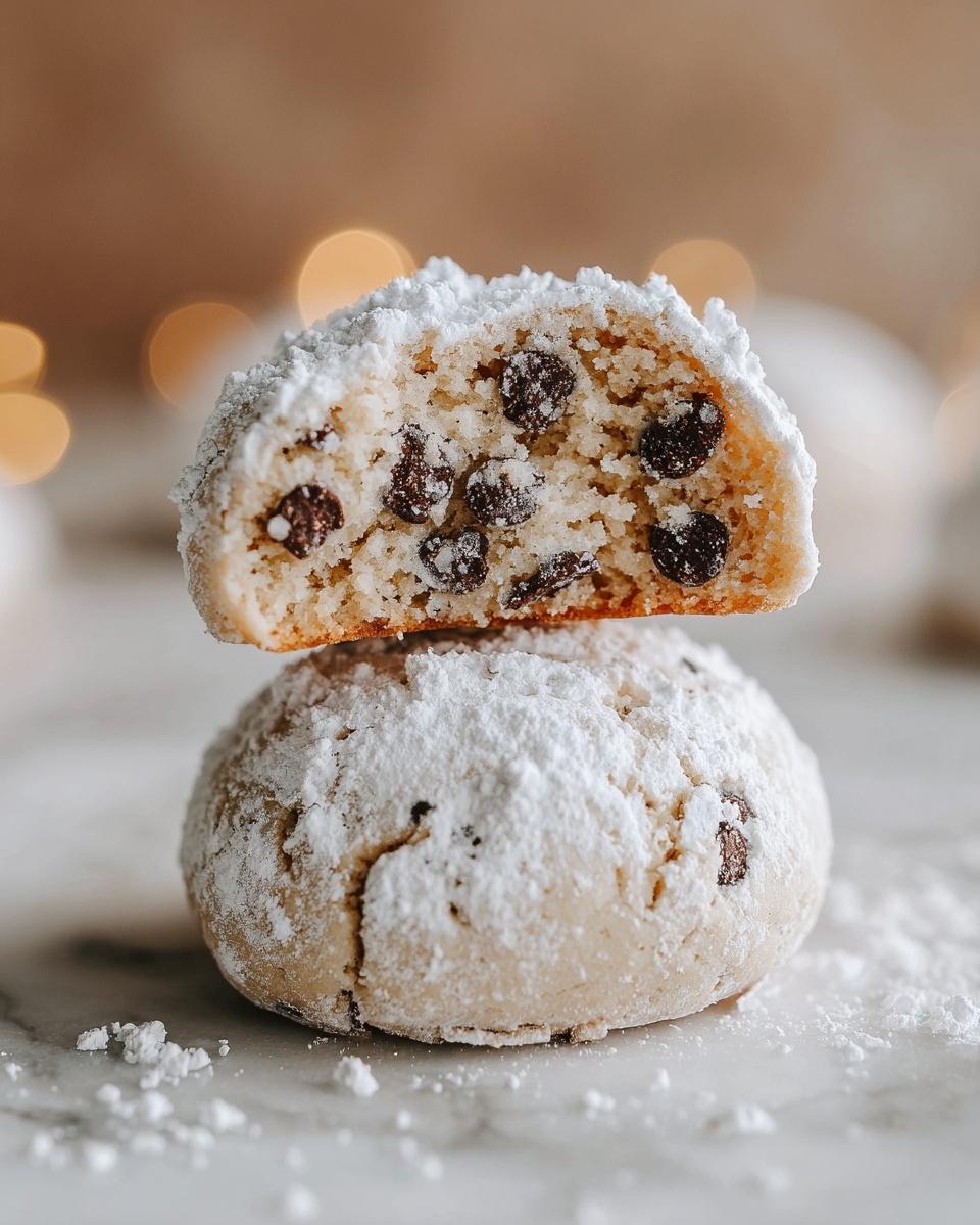 Melt-in-Your-Mouth Peanut Butter Chocolate Chip Snowball Cookies Recipe - Recipe Image