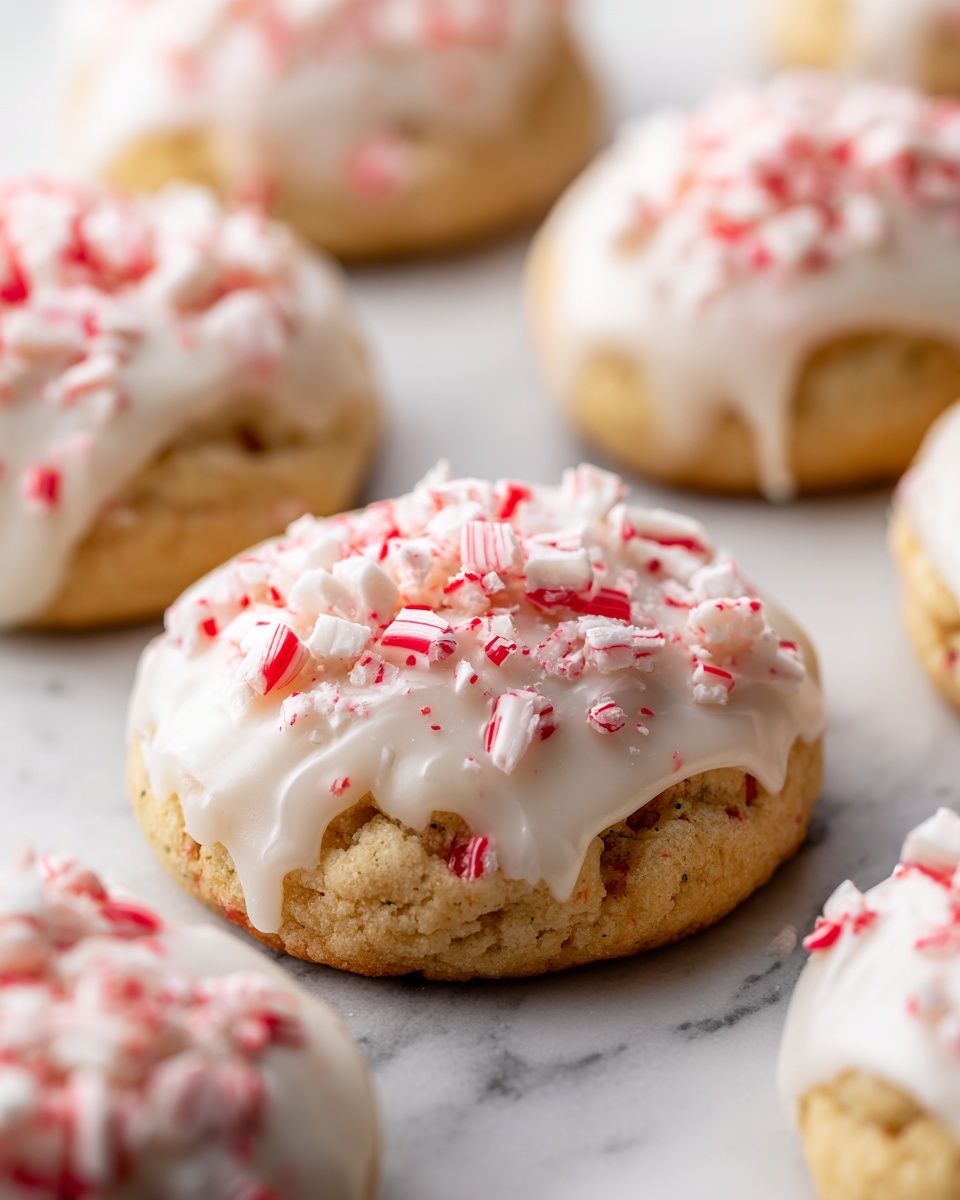 White Chocolate Dipped Peppermint Sugar Cookies Recipe - Recipe Image