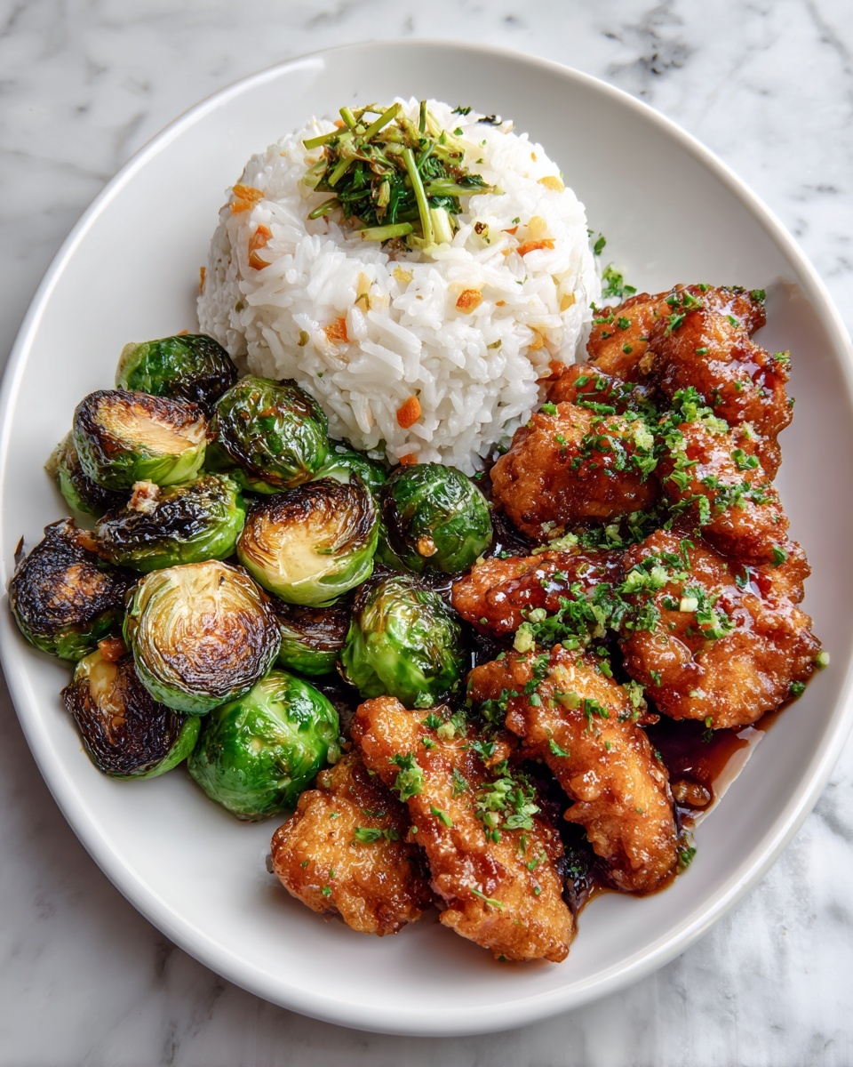 Air Fryer Sweet Chili Chicken and Brussels Sprouts Recipe - Recipe Image