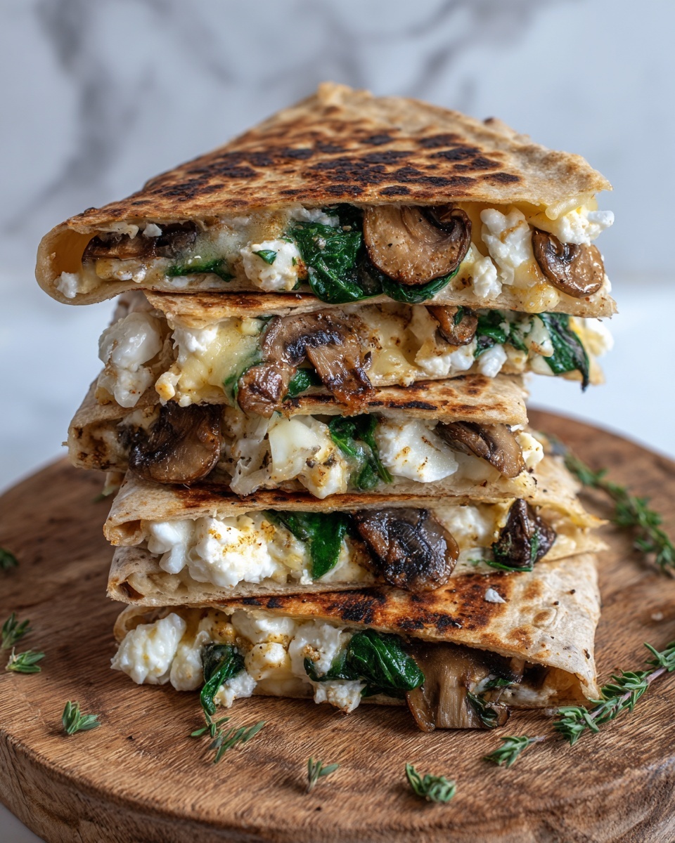 Baked Spinach Mushroom Quesadillas Recipe - Recipe Image