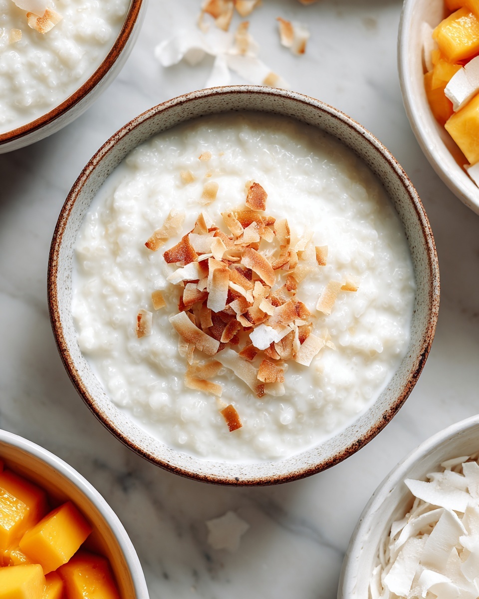 Creamy Coconut Rice Pudding with Fresh Fruit Garnish Recipe - Recipe Image
