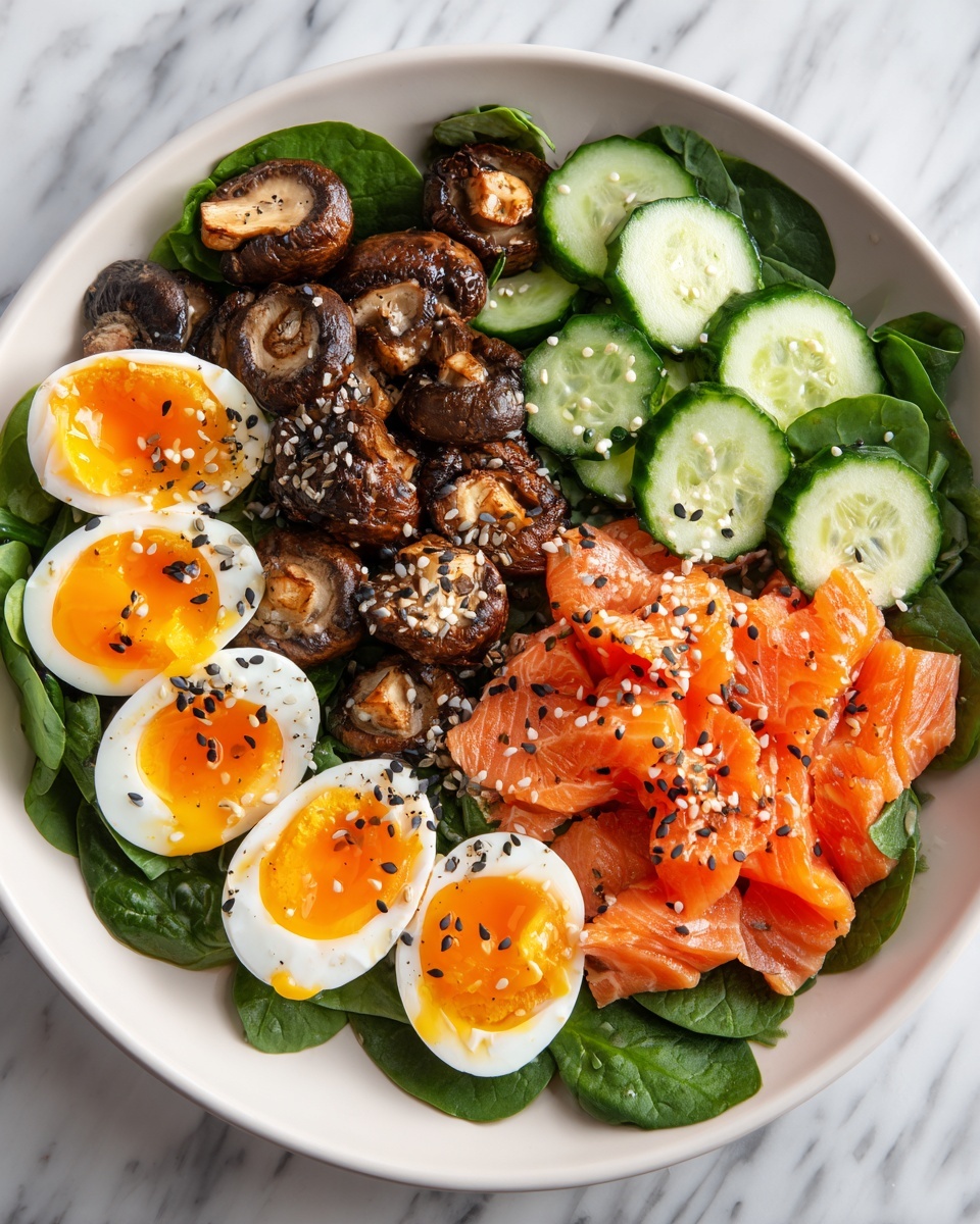 Healthy Breakfast Plate with Eggs, Avocado, and Fresh Veggies Recipe - Recipe Image