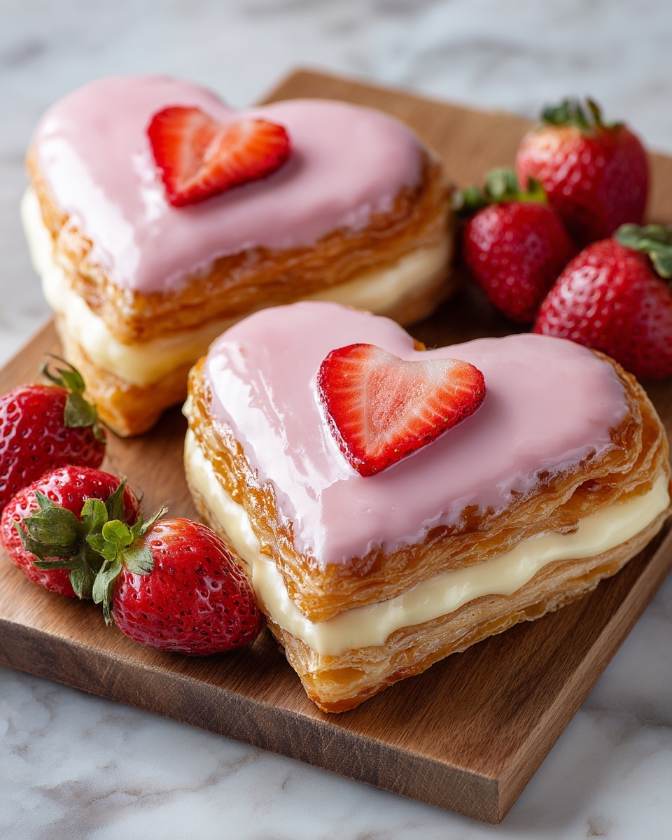 Strawberry Cream Cheese Heart Danishes Recipe - Recipe Image