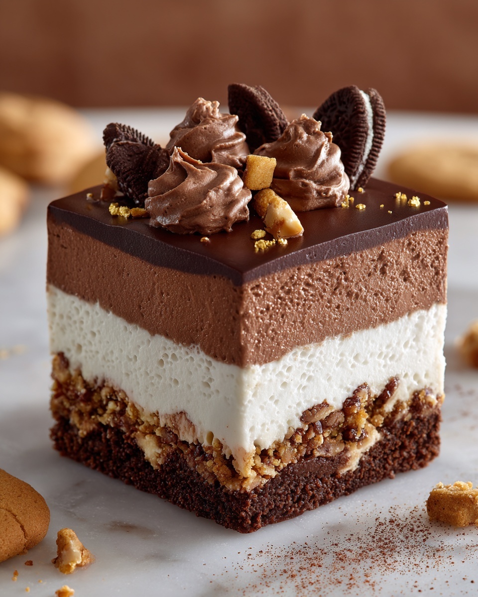 Brownie Layered Cookie Dough Cheesecake Recipe - Recipe Image