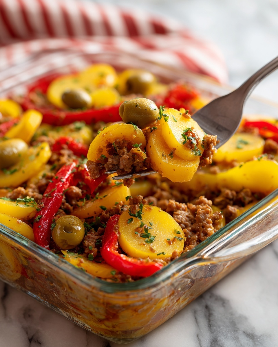 Southern Five Layer Beef Casserole Recipe - Recipe Image