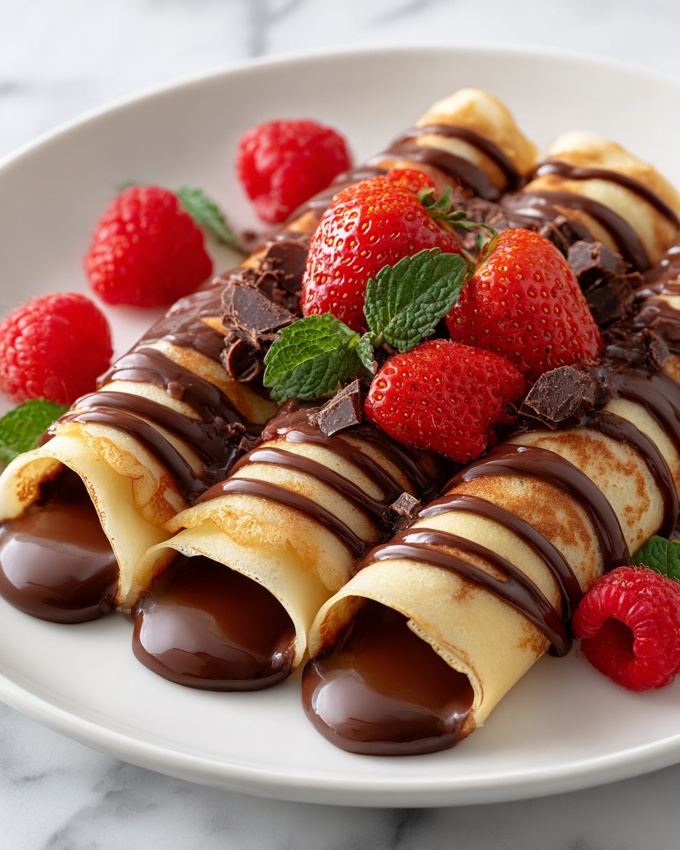 Handmade Chocolate-Filled Rolled Crêpes Recipe - Recipe Image