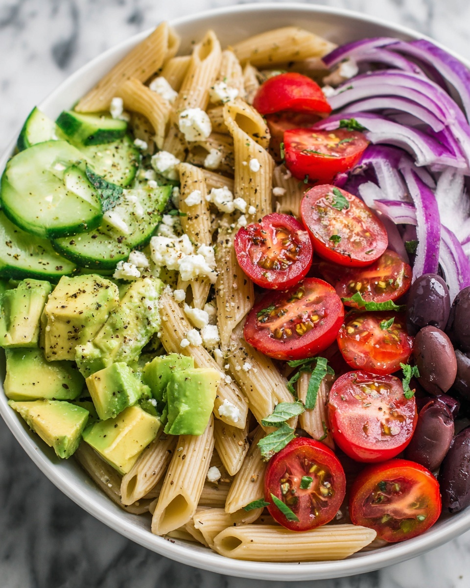 Lemon Herb Mediterranean Pasta Salad Recipe - Recipe Image