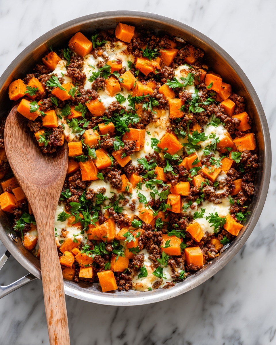 Southwest Ground Beef and Sweet Potato Skillet Recipe - Recipe Image