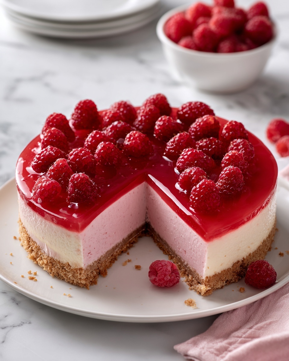 Easy Baked Raspberry Cheesecake Recipe - Recipe Image