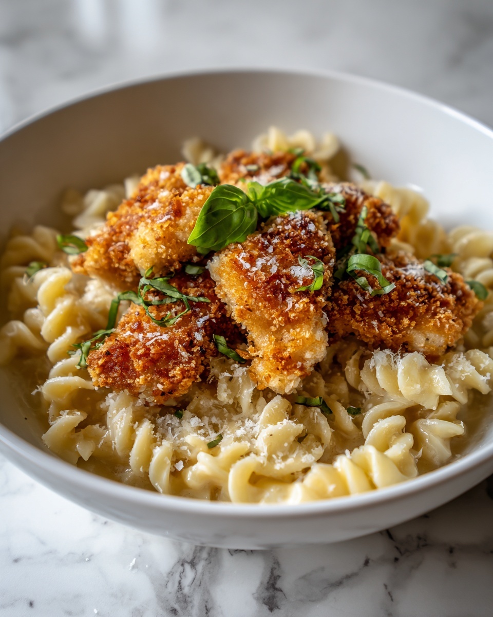 Southern Style Creamy Parmesan Chicken Pasta Recipe - Recipe Image