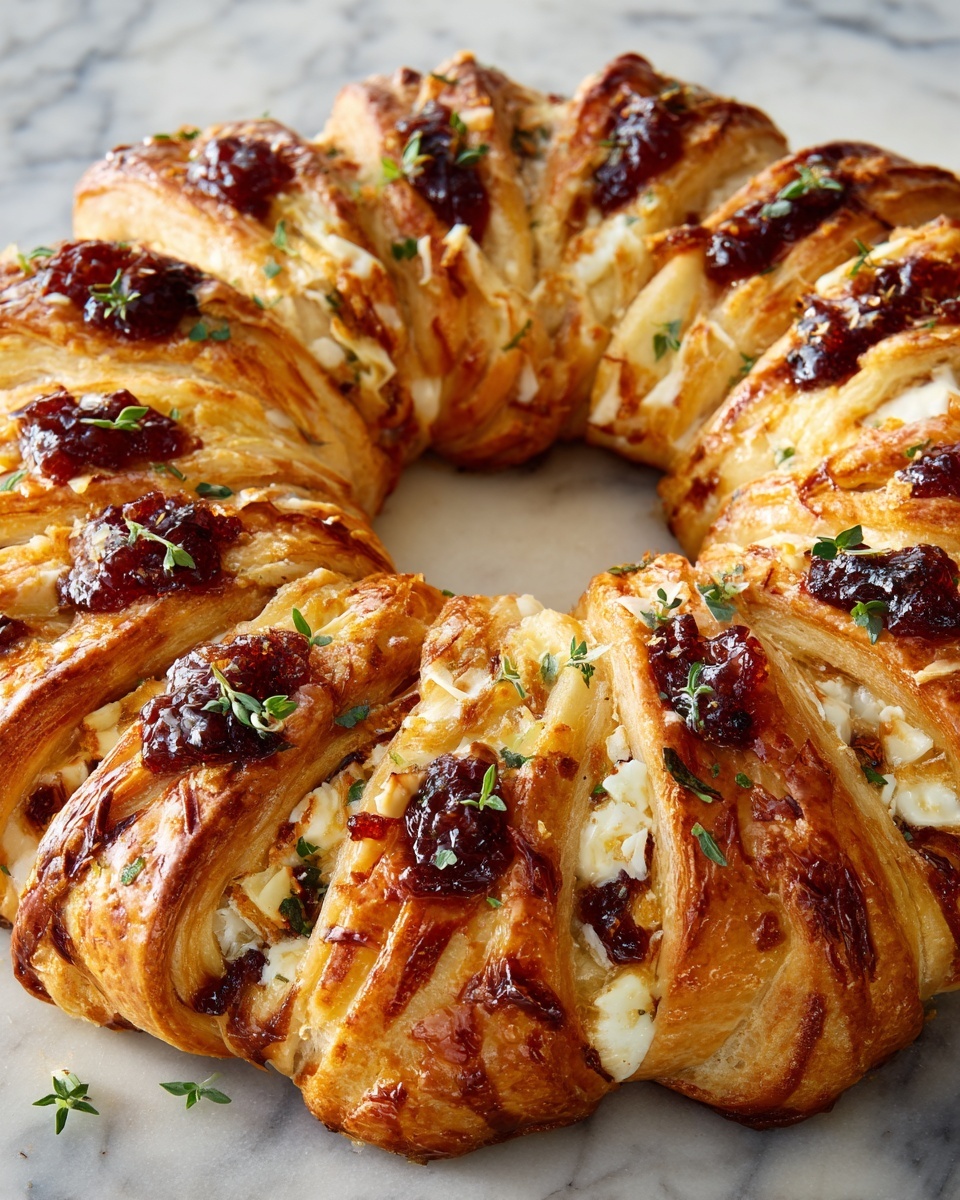 Savory Turkey and Cranberry Crescent Ring Recipe - Recipe Image