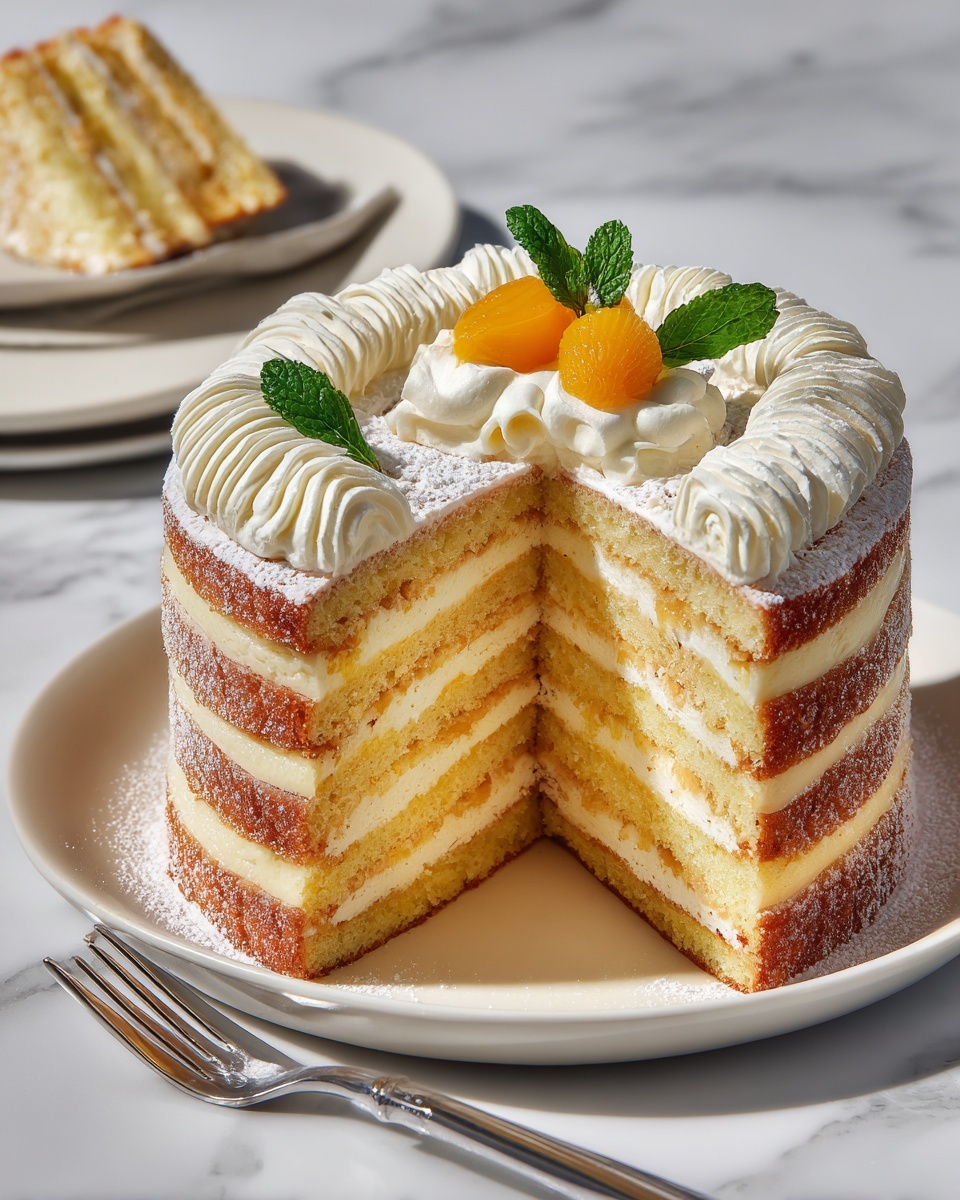 Lemon Crepe Cake with Pistachios and Lemon Syrup Recipe - Recipe Image
