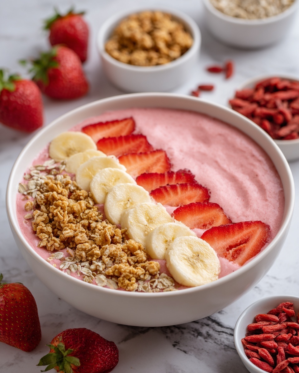 Strawberry Banana Smoothie Bowl Recipe - Recipe Image