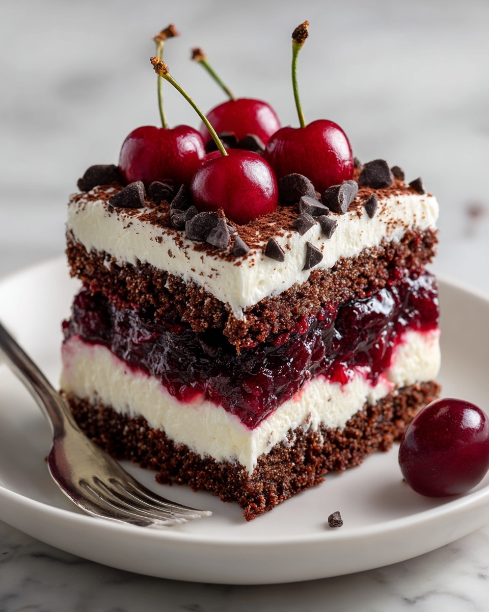 Cherry Chocolate Chip Poke Cake Delight Recipe - Recipe Image