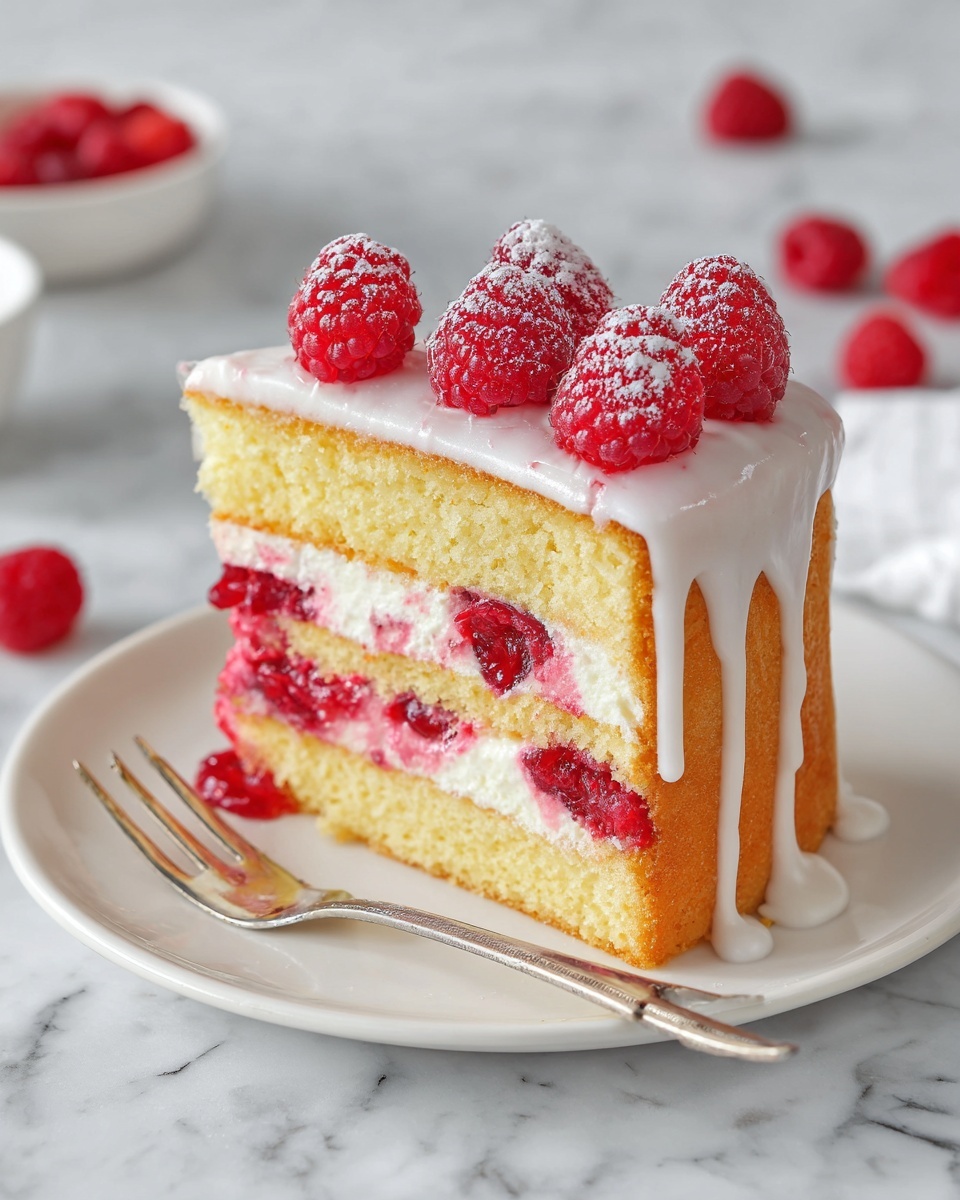 White Chocolate Raspberry Dream Cake Recipe - Recipe Image