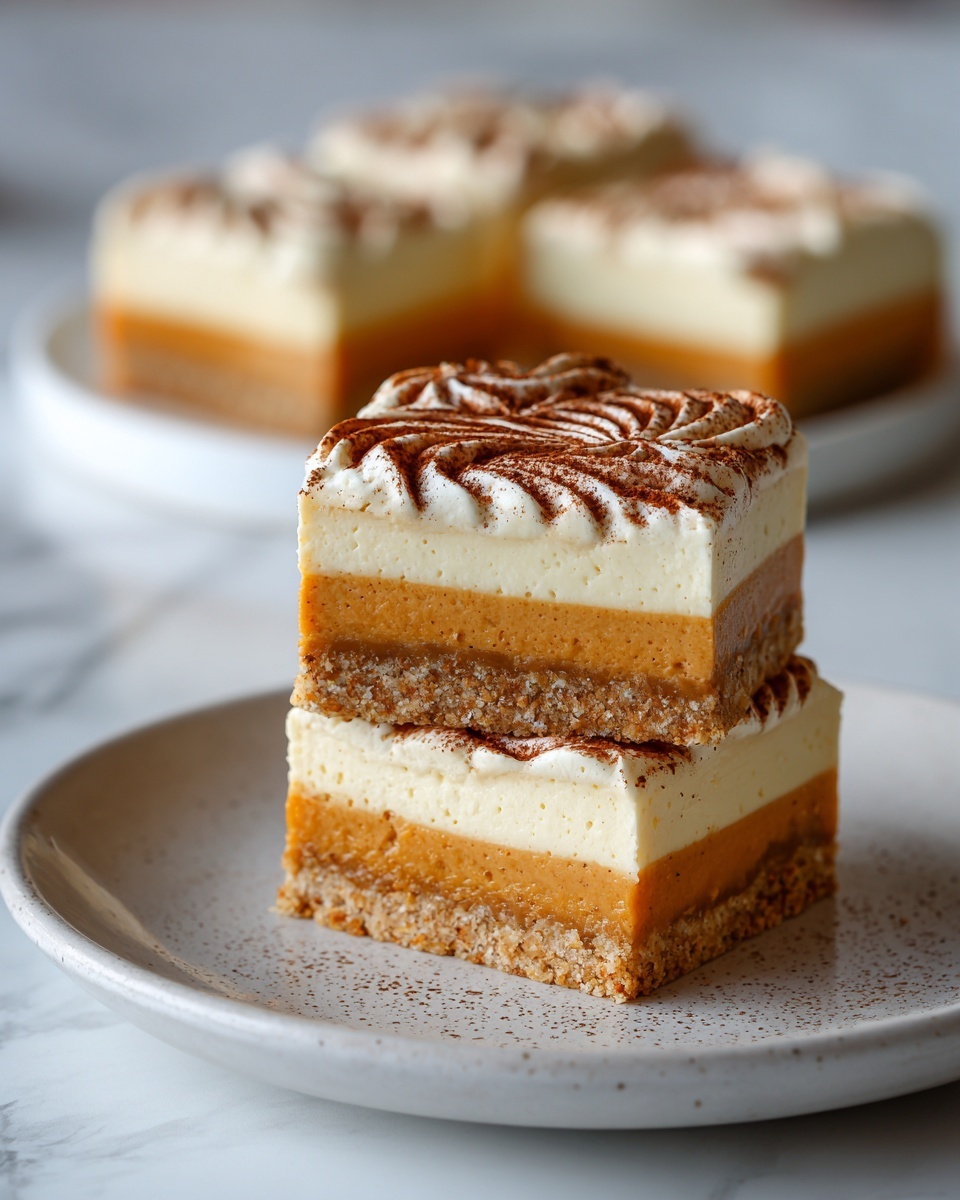 Creamy Pumpkin Cheesecake Bars Recipe - Recipe Image