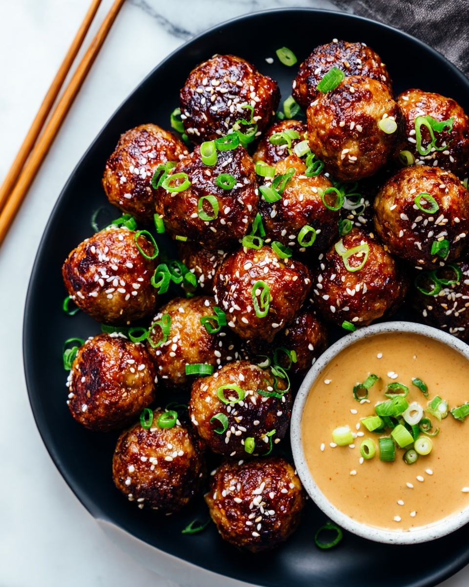 Korean BBQ Meatballs with Spicy Mayo Dip Recipe - Recipe Image
