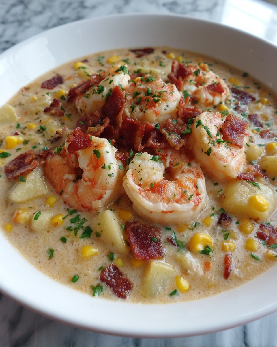 Creamy Potato, Shrimp, and Corn Chowder Recipe - Recipe Image