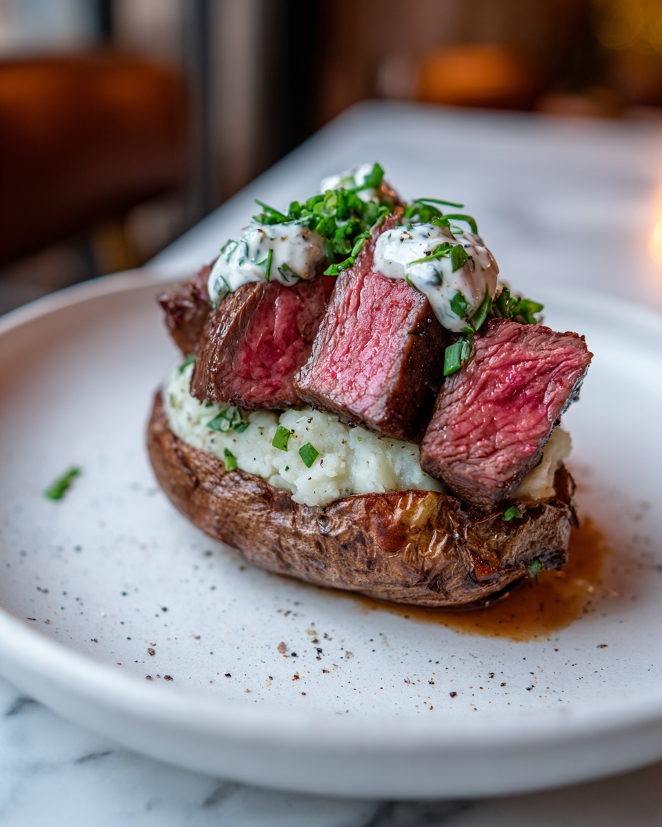 Loaded Baked Potato with Steak Bites Recipe - Recipe Image