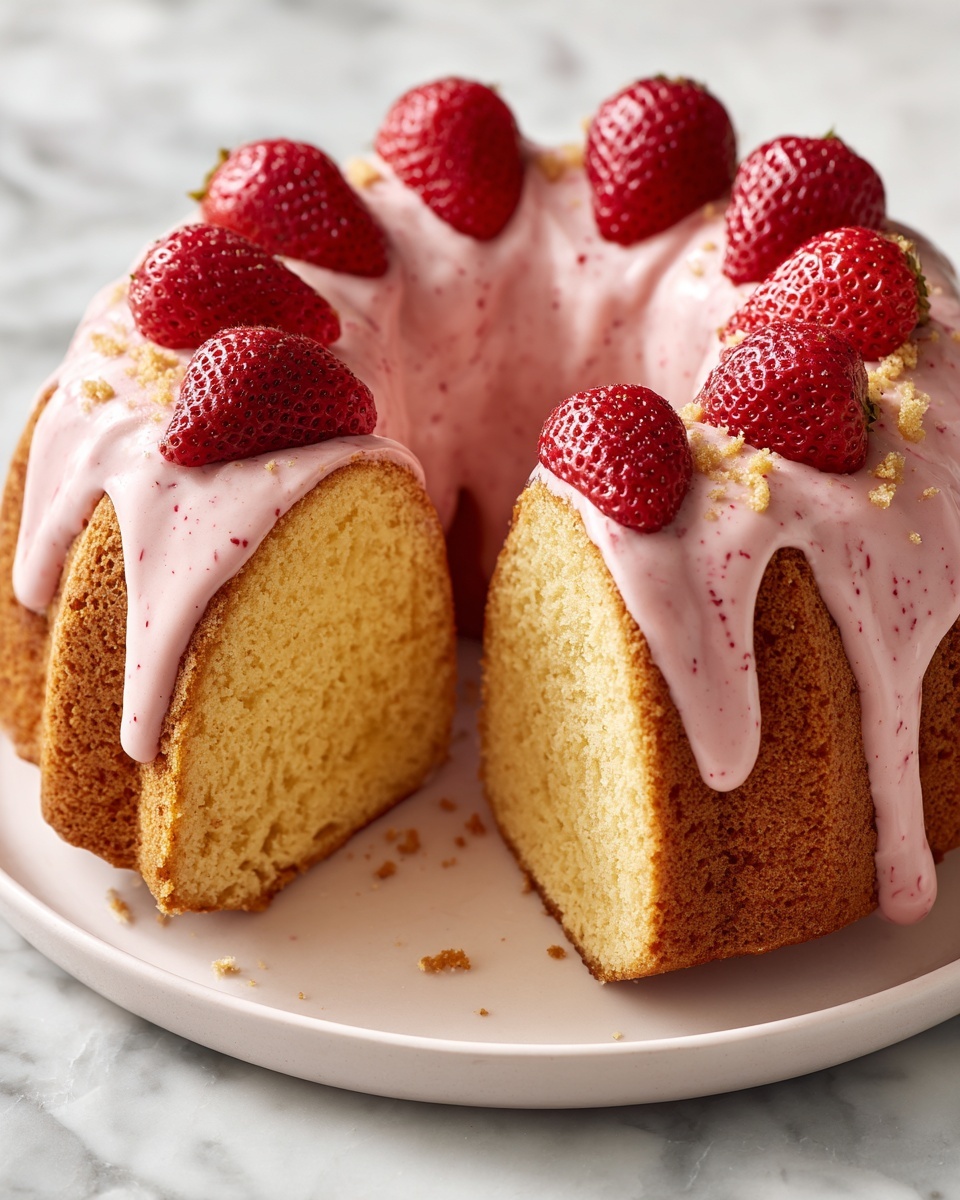 Strawberry Cheesecake Bundt Cake Recipe - Recipe Image