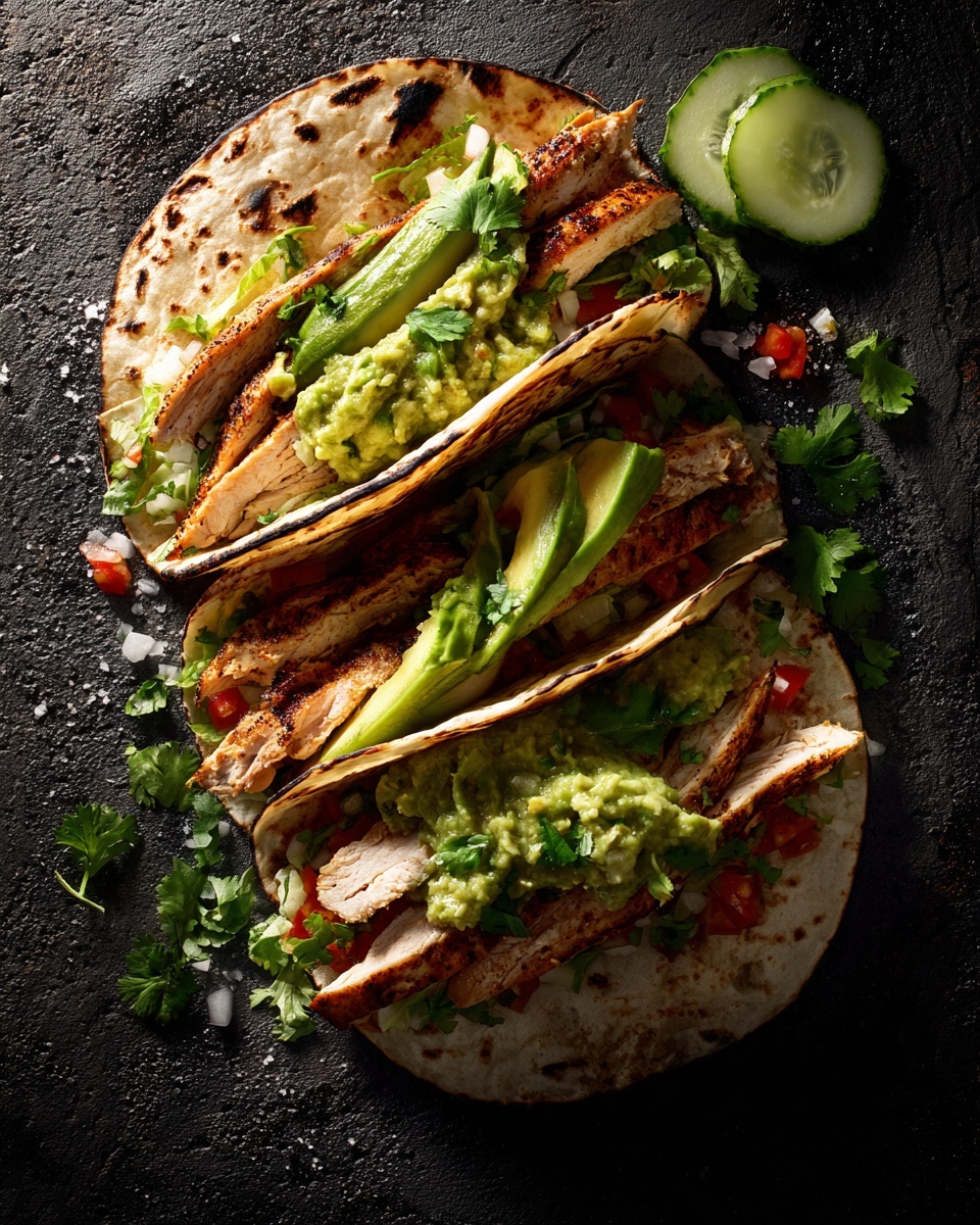 Crispy Poblano Chicken Tacos with Avocado-Jalapeño Salsa Recipe - Recipe Image