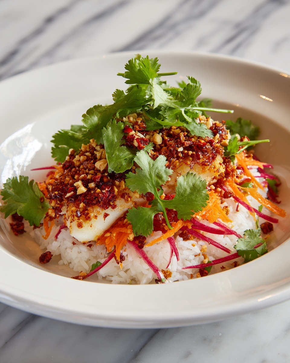 Vietnamese-Style Haddock with Sticky Rice and Crunchy Salad Recipe - Recipe Image