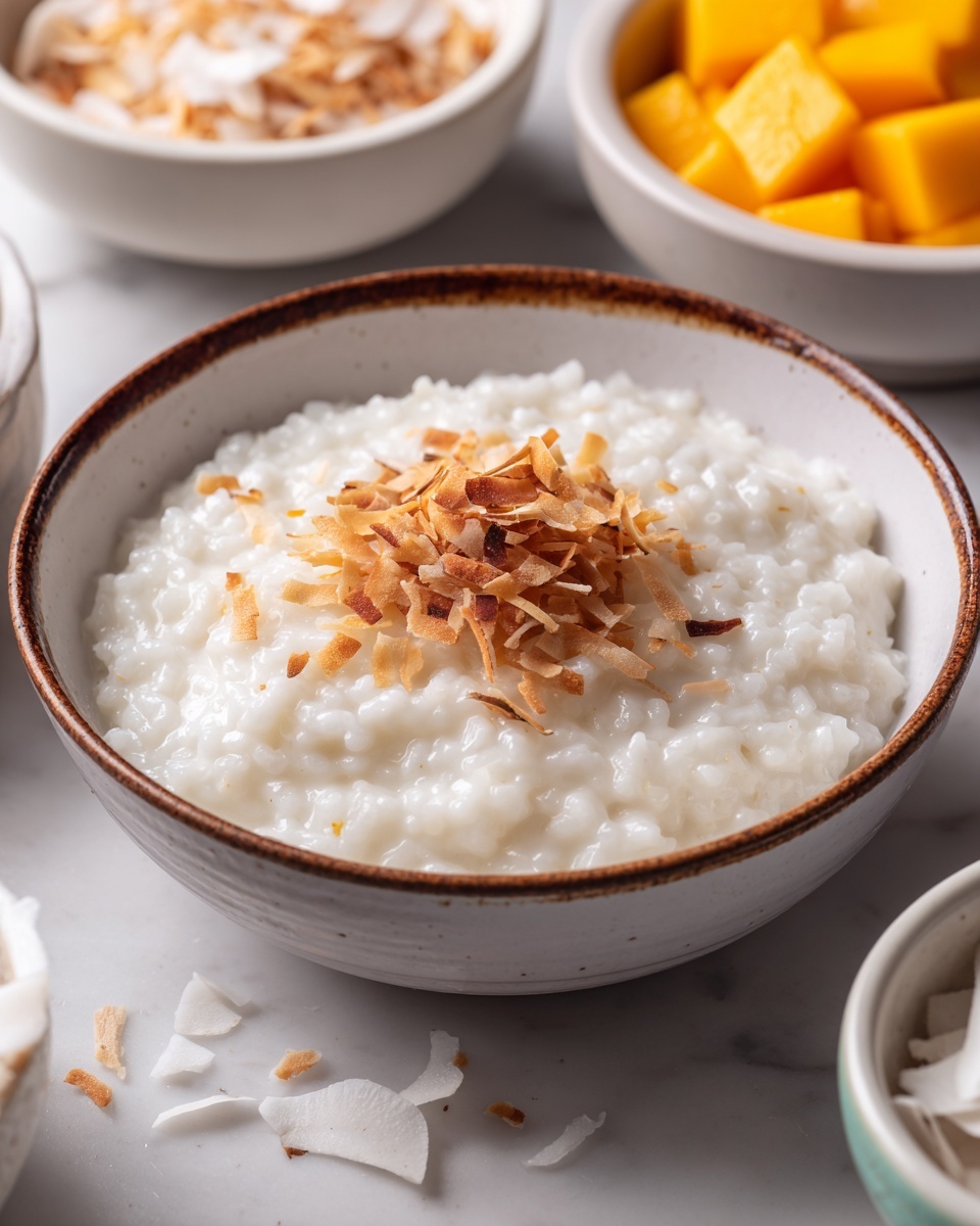 Creamy Coconut Rice Pudding with Fresh Fruit Garnish Recipe - Recipe Image