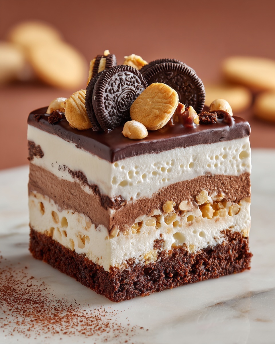 Brownie Layered Cookie Dough Cheesecake Recipe - Recipe Image