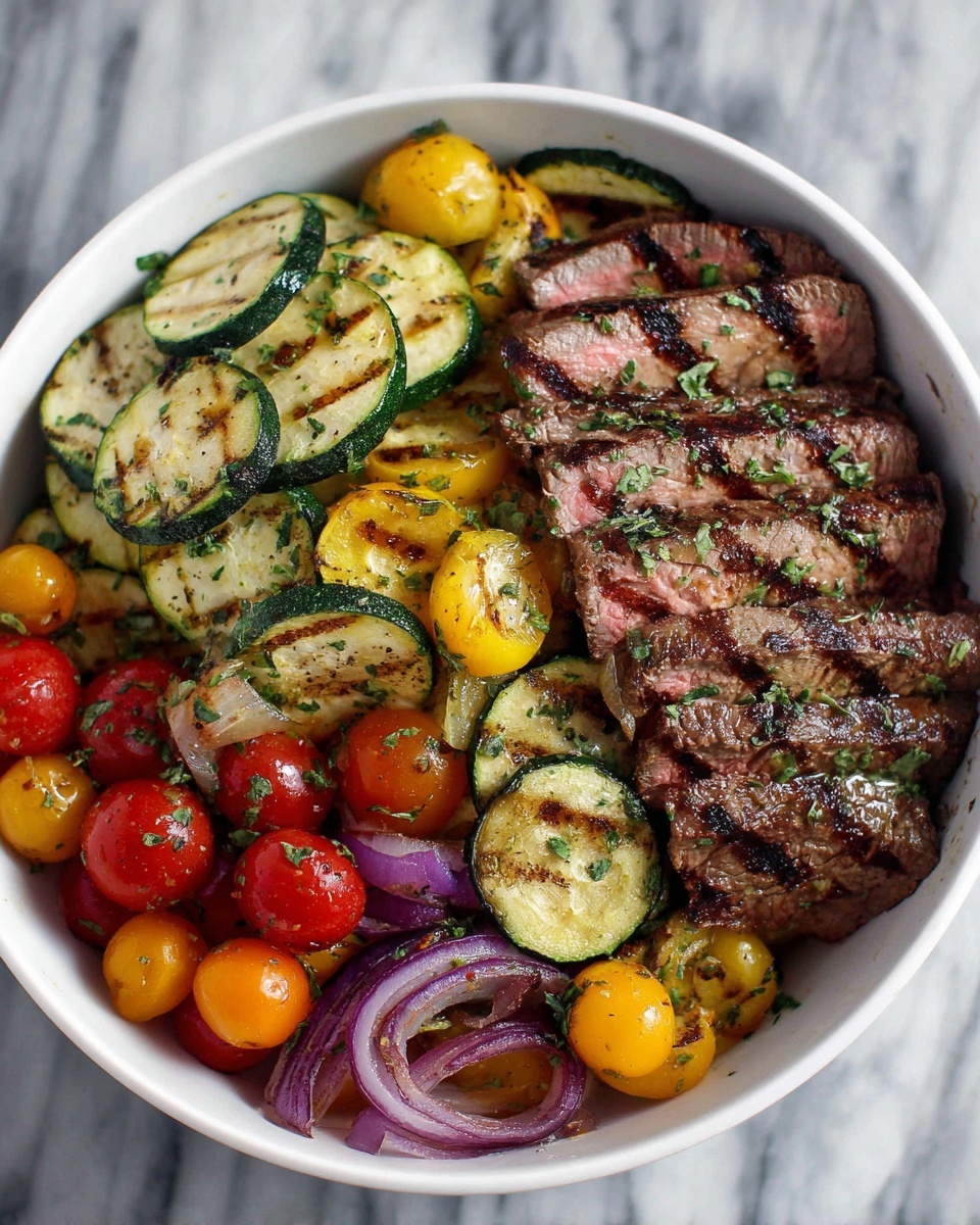 Sizzling Steak with Roasted Veggies Recipe - Recipe Image