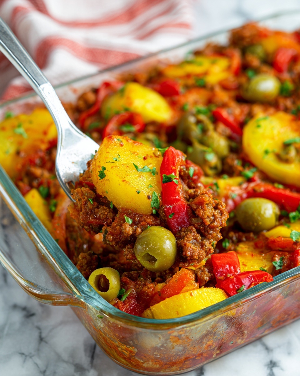 Southern Five Layer Beef Casserole Recipe - Recipe Image