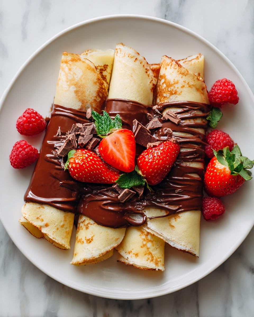 Handmade Chocolate-Filled Rolled Crêpes Recipe - Recipe Image