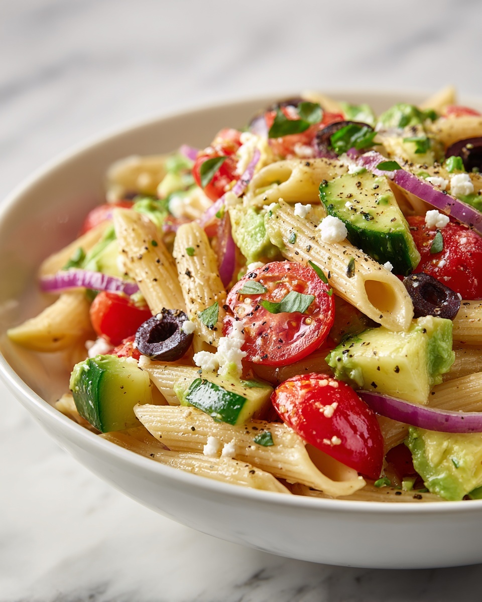 Lemon Herb Mediterranean Pasta Salad Recipe - Recipe Image