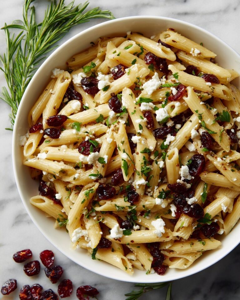 Feta & Cranberry Penne Salad with Orange Vinaigrette Recipe
