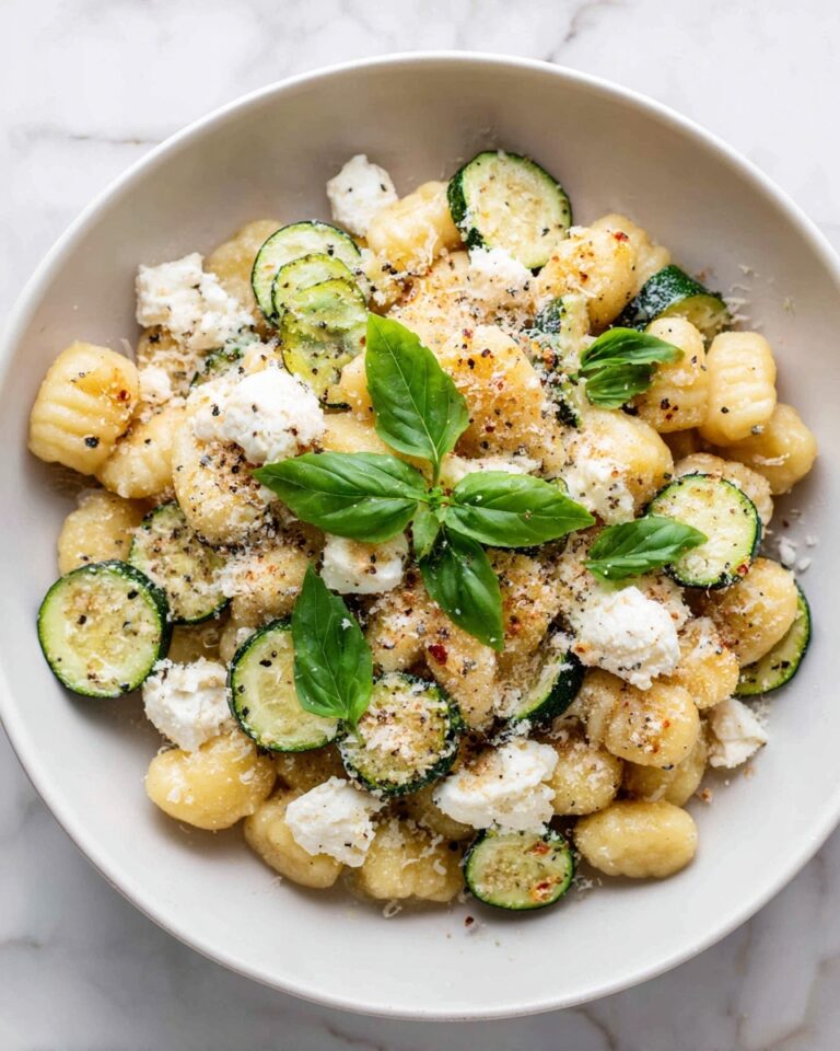 Lemon and Basil Gnocchi with Zucchini and Fresh Mozzarella Recipe